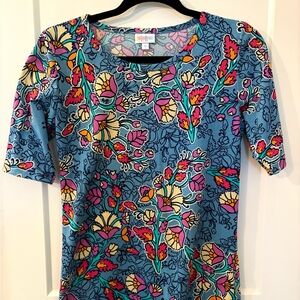 LuLaRoe Floral Blue Women's Top